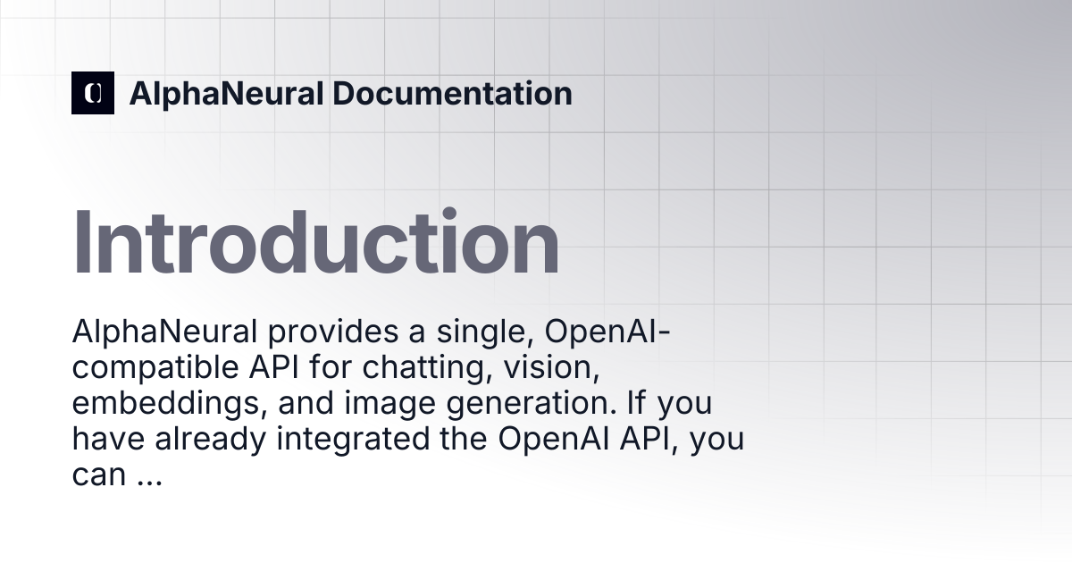 Introduction | AlphaNeural Documentation